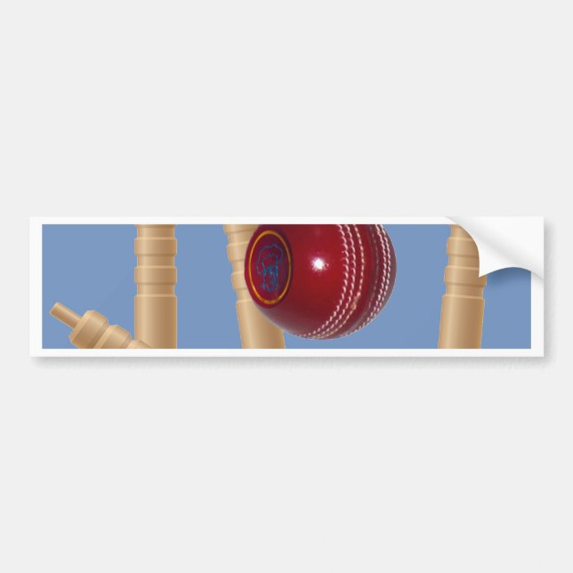 Cricket Ball und Stumps, Autoaufkleber (Vorne)
