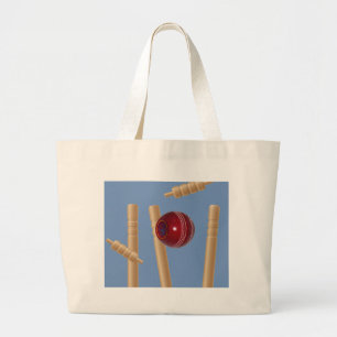 Cricket Ball und Stumps, Jumbo Stoffbeutel