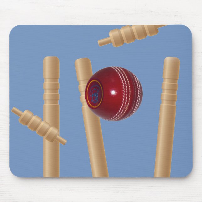 Cricket Ball und Stumps, Mousepad (Vorne)