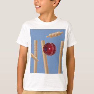 Cricket Ball und Stumps, T-Shirt