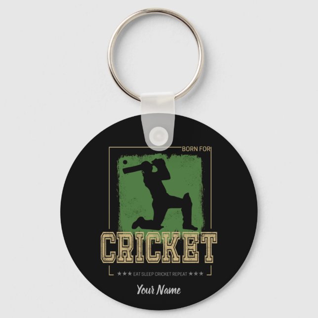 Cricket Batsman Geboren für Game Player und Coach Schlüsselanhänger (Vorderseite)