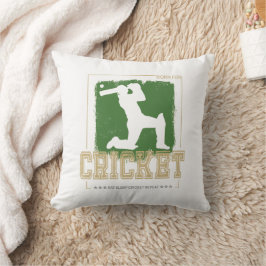 Cricket Batsman Vintag Pitcher Player Coach Kissen