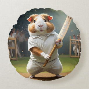 Cricket-Begeisterung: Das große Match der Meerschw Rundes Kissen
