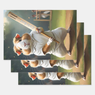 Cricket-Begeisterung: Das große Meerschweinchen-Ma Geschenkpapier Set