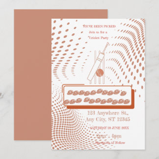 Cricket Birthday Party Sports Invitation Einladung