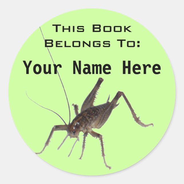 Cricket Book Ownership-Sticker Runder Aufkleber (Vorderseite)