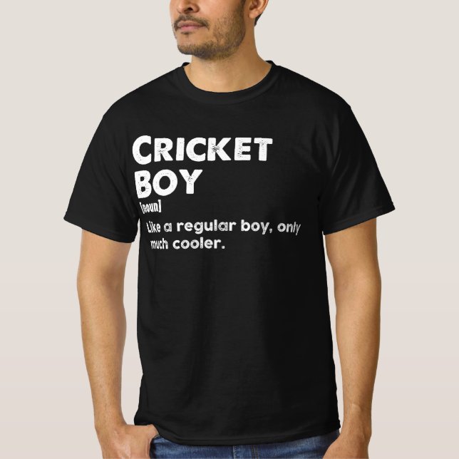 Cricket Boy Funny Definition Cricket Lover T-Shirt (Vorderseite)