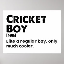 Cricket Boy Funny Dictionary Definition Poster
