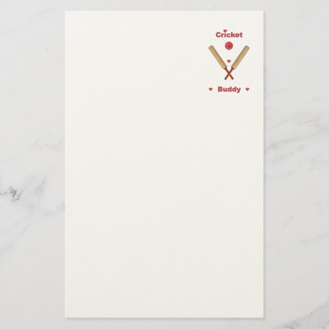 Cricket-Buddy Briefpapier (Vorderseite)