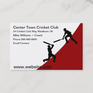 Cricket Club Moderne, einfache Visitenkarten Visitenkarte