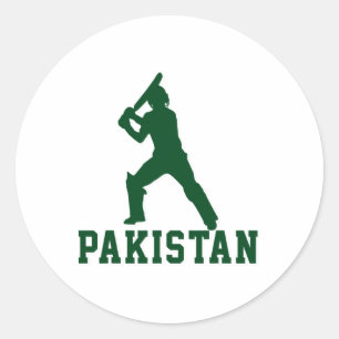Cricket Cricketspieler Tsman Pakistan Sport Gesche Runder Aufkleber