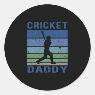 Cricket-Daddy-Geschenke für einen Cricket-Spieler Runder Aufkleber