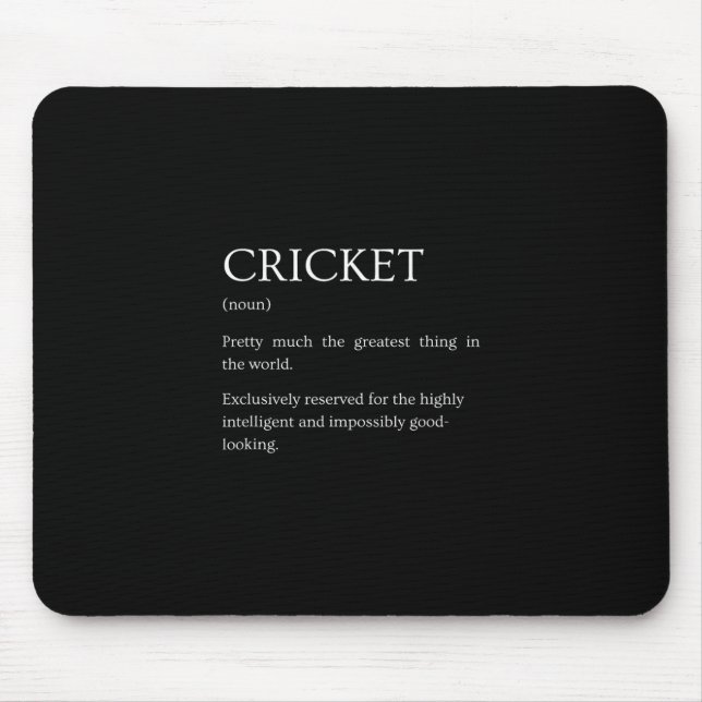 Cricket Definition - Funny Sarcastic Cricket Expla Mousepad (Vorne)