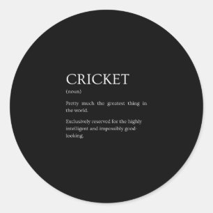 Cricket-Definition - Lustige sarkastische Cricket- Runder Aufkleber