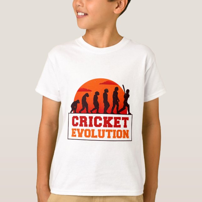 Cricket Evolutionn Funny Sport Fan Cricketer Novel T-Shirt (Vorderseite)