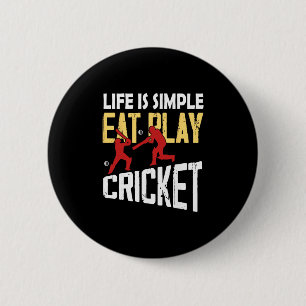Cricket-Fan-Bekleidung leidenschaftlicher Cricket- Button