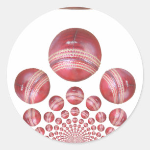 Cricket-Fan-Shirt mit Cricketball-Muster Runder Aufkleber