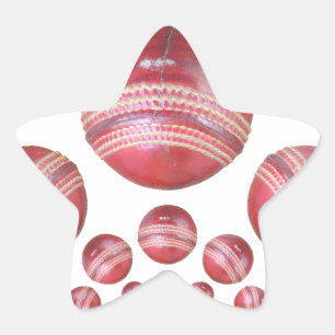 Cricket-Fan-Shirt mit Cricketball-Muster Stern-Aufkleber