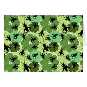 Cricket Floral Pattern Grün + Schwarz