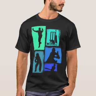 Cricket für Cricketer Batsman Bowler Boys Crick T-Shirt