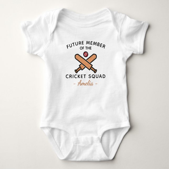 Cricket Future Member of The Cricket Squad Batter Baby Strampler (Vorderseite)