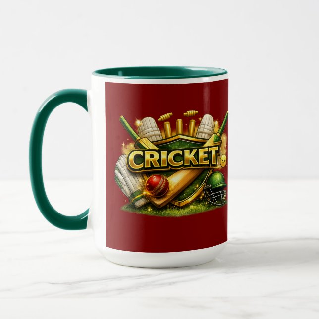 Cricket Gold Emblem Sport Inspired Combo Mug Tasse (Links)