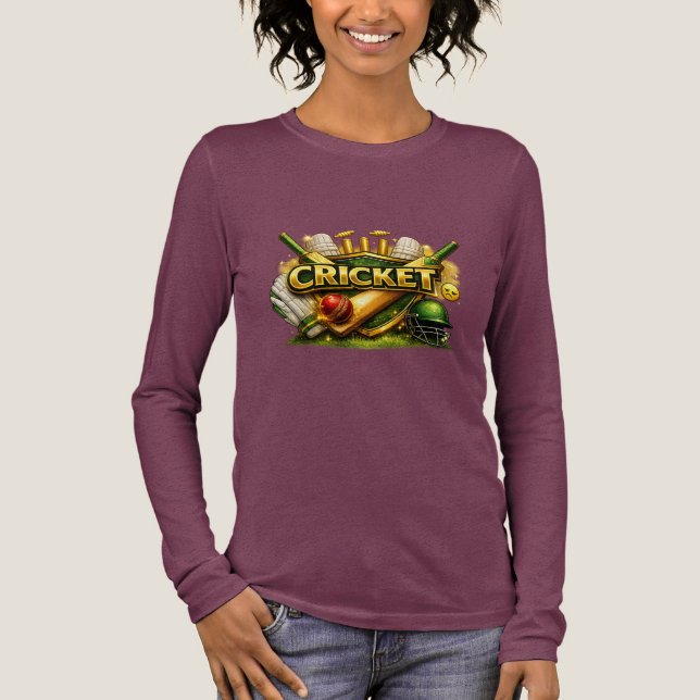 Cricket Gold Emblem Sport Inspired Tri-Blend Tee (Vorderseite)