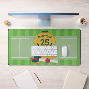 Cricket gold / Green Club Fan/Spieler Schreibtischunterlage