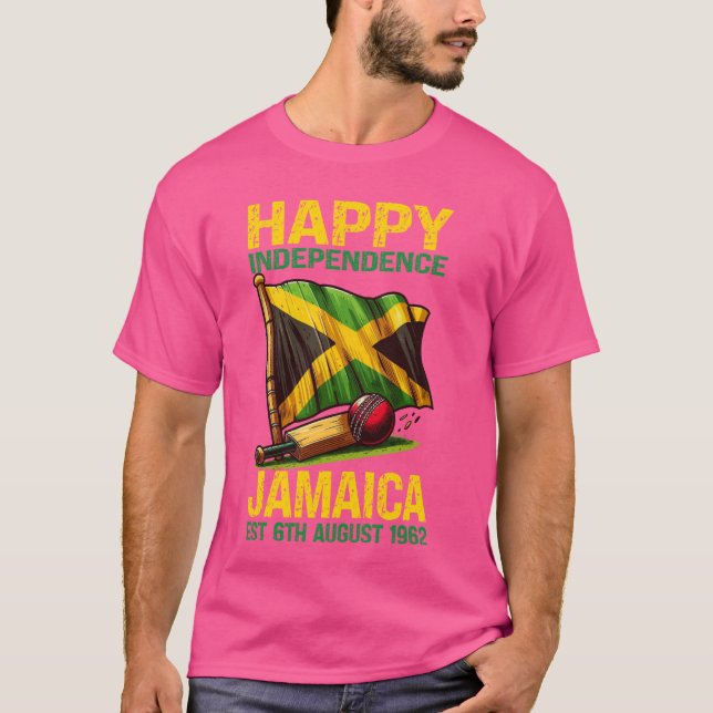 Cricket, Happy Independence Day Jamaica Est. 6. A T-Shirt (Vorderseite)