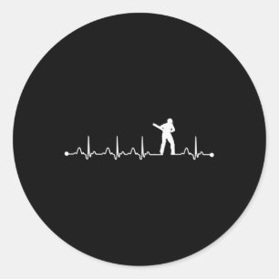 Cricket Herzschlag Ekg Puls Für Cricket-Spieler  Runder Aufkleber