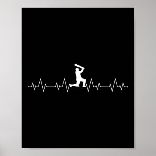Cricket Herzschlag für Spieler Coach Schiedsrichte Poster