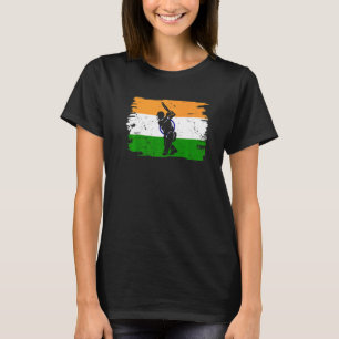 Cricket-Indianerspieler-Flagge für Indiens Cricket T-Shirt