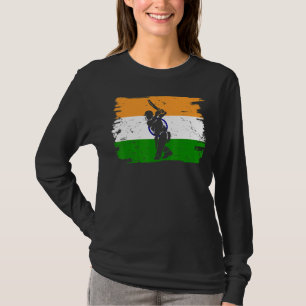 Cricket-Indianerspieler-Flagge Indiens Cricket Pla T-Shirt