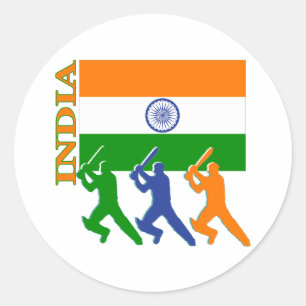 Cricket Indien Runder Aufkleber