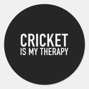 Cricket ist meine Therapie Cricket-Fans Liebhaber  Runder Aufkleber