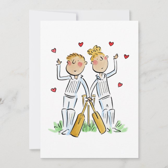 Cricket-Liebhaber Einladung (Vorderseite)