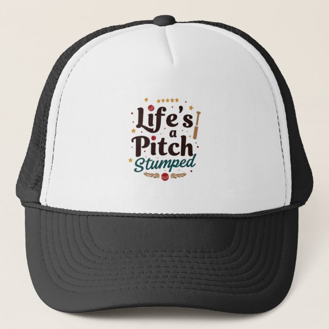 Cricket Lover's Pun Cap Truckerkappe (Vorderseite)