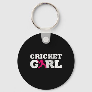 Cricket Mädchen Spieler Silhouette Sport Geschenk Schlüsselanhänger