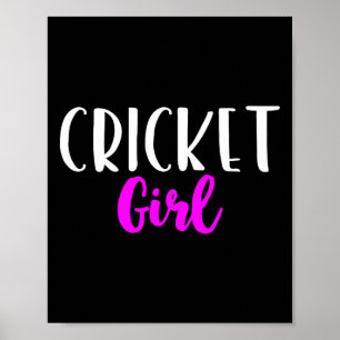 Cricket Mädchen Spielerin Frauen Lustig Süß  Poster