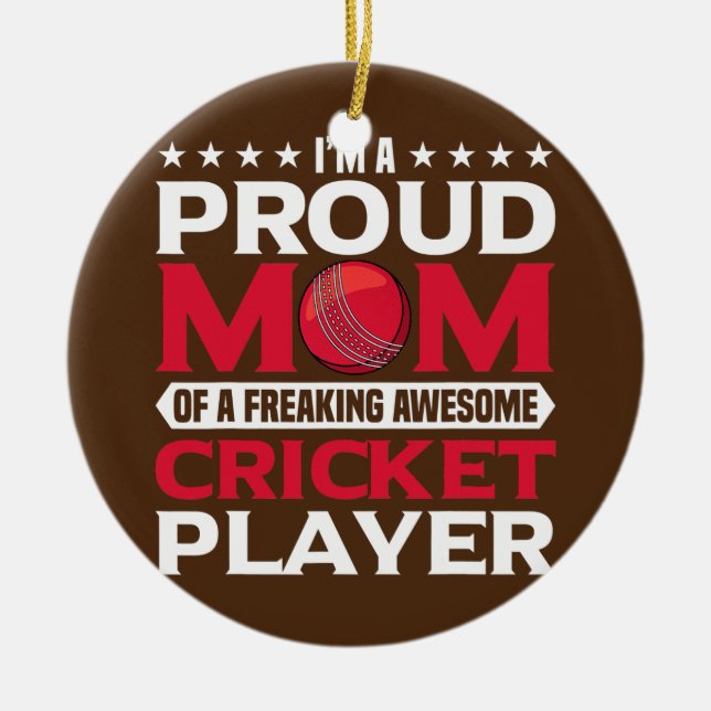 Cricket Mama Cricket Sports Team Player Keramik Ornament (Vorne)