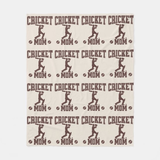 Cricket Mama Sportenthusiasten Cricket Lover Mothe Fleecedecke (Vorderseite)