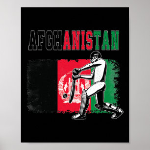 Cricket mit Afghanistan-Flagge Team-Cricketer-Fan  Poster
