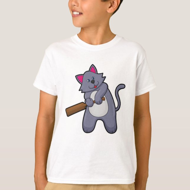 Cricket mit Cricket-Fledermaus T-Shirt (Vorderseite)