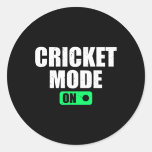 Cricket-Modus Ein - Cricketspieler Cricket Spieler Runder Aufkleber
