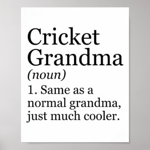 Cricket Oma Definition Lustig Sarkastisch Sport  Poster