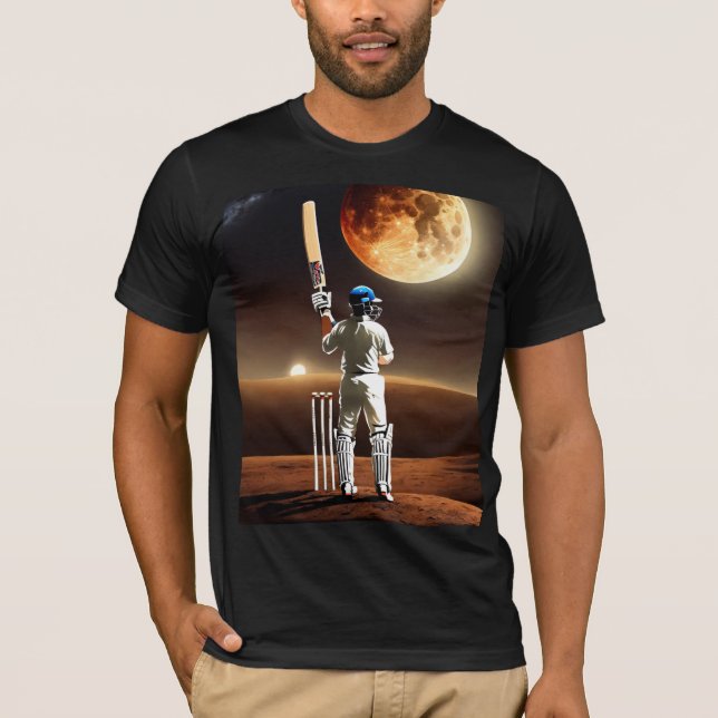Cricket on Moon - Einzigartiger T - Shirt der Spor (Vorderseite)