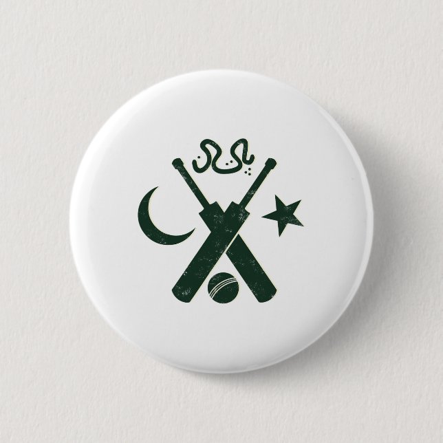 Cricket Pakistan (gelber Stern Urdu)  Button (Vorderseite)