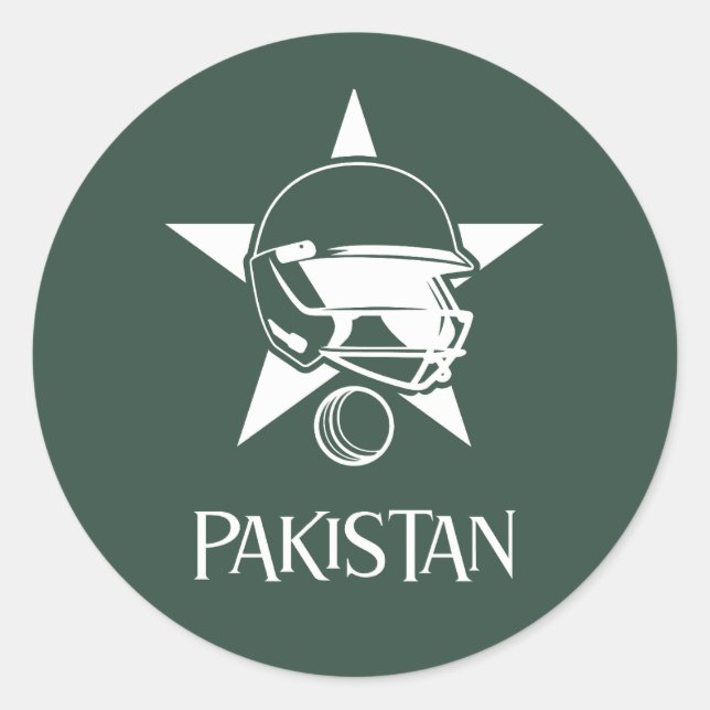 Cricket Pakistan Runder Aufkleber (Vorderseite)