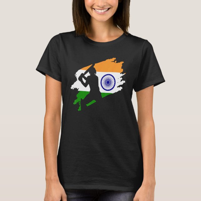 Cricket Patriotic India Sports Jersey Geschenk T-Shirt (Vorderseite)