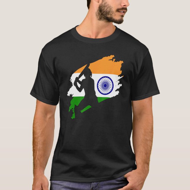 Cricket Patriotic India Sports Jersey Geschenk T-Shirt (Vorderseite)